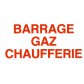 Etiquette rigide Blanc/Rouge L150 x H75 "BARRAGE GAZ CHAUFFERIE"
