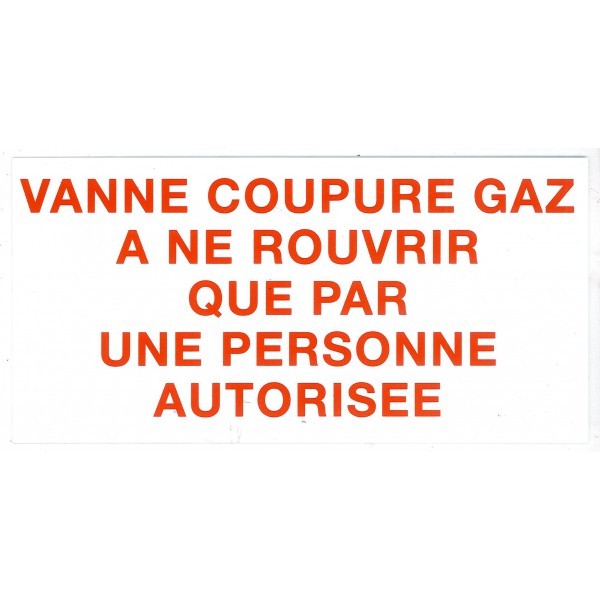 Etiquette rigide "Vanne...